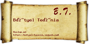 Bátyel Teónia névjegykártya